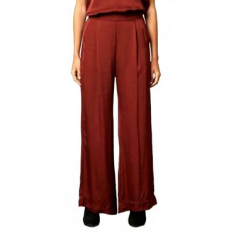 Velvet Womens Livi Satin Wide Leg Pants In Ruby