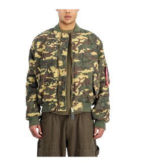 Alpha Industries Ma-1 Quilted Camouflage Bomber Jacket - - Jackets - Uomo - Verde - M