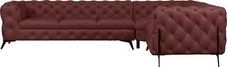 HOME AFFAIRE Chesterfield-Sofa »Amaury L-Form« grosses Ecksofa, Chesterfield-Optik, Breite 323 cm, Fussfarbe wählbar