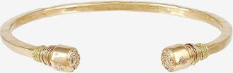 Gas Bijoux Gehämmerter goldener Armreif mit Strass Sari