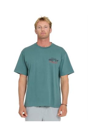 Quiksilver Fish Bones Short Sleeve Shirt in North Atlantic at Nordstrom, Size Xx-Large