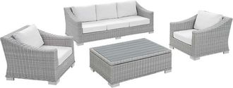 ModWay Conway Sunbrella Outdoor Patio Rattan 4-Piece Furniture Set