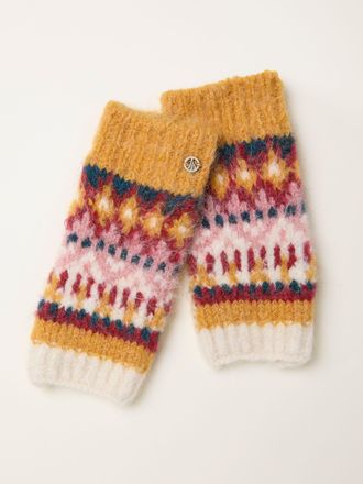 Fat Face FatFace Luna Mustard Yellow Fairisle Cuff