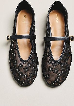 Maeve Embroidered Mesh Ballet Flats
