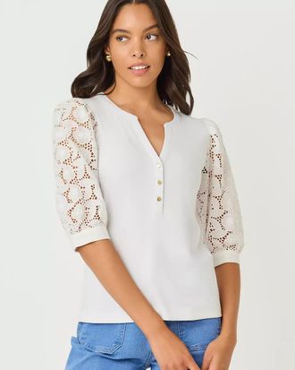 Lilly Pulitzer Ronson Eyelet Knit Top