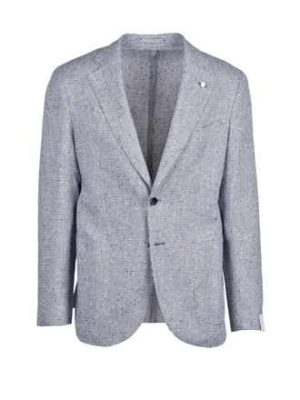 Lubiam Round Jacket Mixed Fibers - White/Blue