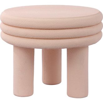 Jonathan Y Designs Rashida Contemporary Minimalist Curvy Low Indoor/Outdoor Accent Table in Pink Frosted at Nordstrom, Size Medium