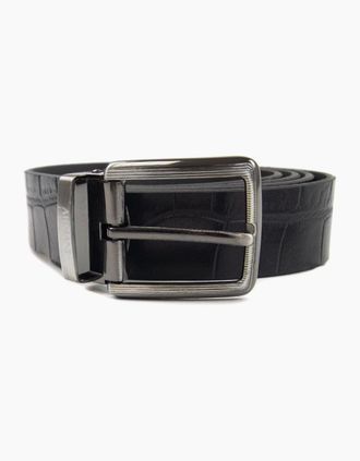 Emporio Armani Mens Emporio Armani Cintura Embossed Logo Belt Blue Grigio - Black - Size: OS