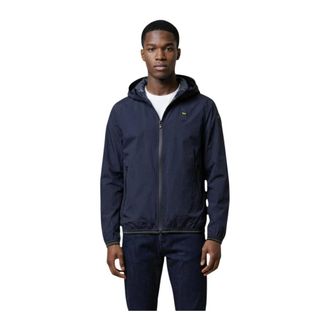 Blauer Blazer met capuchon met rits en voorzakken - Heren - Winterjassen - Blauw - S - Jassen