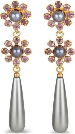 Bounkit Amethyst Pearl drop earrings - Gold