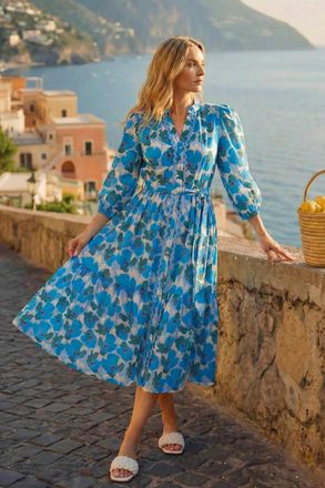 Roman Floral Print Pocket Midi Dress