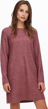Only Strickkleid ONLY ONLCAROL L/S DRESS KNT NOOS, Damen, Gr. XL, N-Gr, rosa (crushed berry detail:melange), Strick, Obermaterial: 72% Polyacryl, 25% Polye