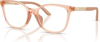 Emporio Armani 48mm Butterfly optical glasses in Beige at Nordstrom