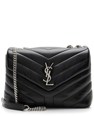 Saint Laurent Black Matelasse Calfskin Monogram Loulou Chain Small Crossbody (Authentic Pre-Loved)