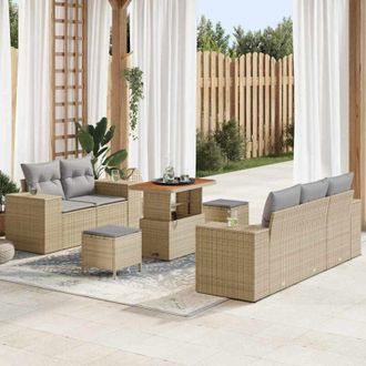 vidaXL Vidaxl - Conjunto De Sof&aacute; De Jard&iacute;n Con Coj&iacute;n 8 Pcs Gris 90 X 55 X 71 Cm