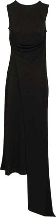 Ami Jersey Maxi Lavalli&egrave;re Jurk - Dames - Maxi kleedjes - Zwart - M - Kleedjes