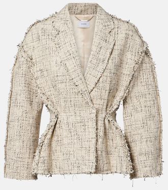 Erdem Cotton-blend tweed peplum jacket