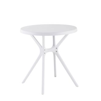 Siediti Fuori e Dentro Mesa redonda de jard&iacute;n &oslash;70 cm de resina reforzada blanca