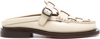 Hereu Bonell leather mules - women - Calf Leather/Calf Leather/Calf Leather/Rubber - 35 - Neutrals