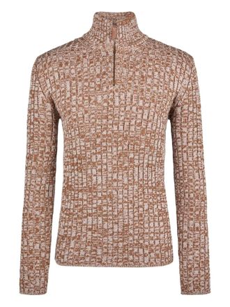 Tod's ribbed half-zip sweater - Brown