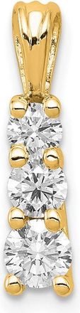 Diamond2Deal 14k Yellow Gold Lab Grown Diamond 3-Stone Pendant (0.5ct, VS, G-H)