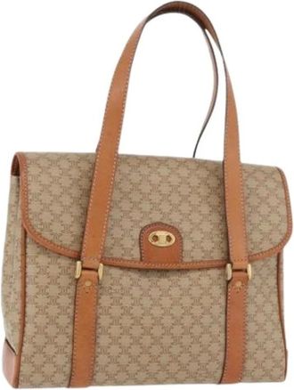 Celine Pre-owned Handbags, female, Beige, Size: ONE SIZE Pre-owned Vintage Macadam Hand Bag