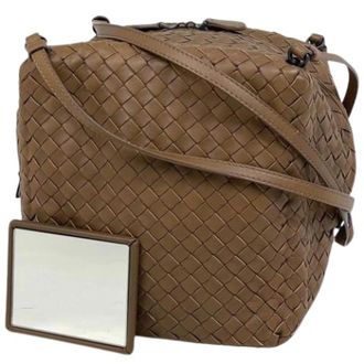 Bottega Veneta Pre-owned Cross Body Bags, female, Brown, Size: ONE SIZE Pre-owned Leather Shoulder Bag