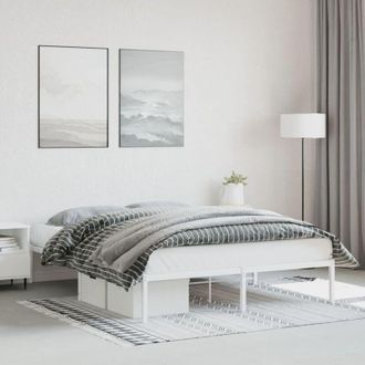 vidaXL Furniture Limited - Estructura De Cama De Metal Blanca 150x200 Cm