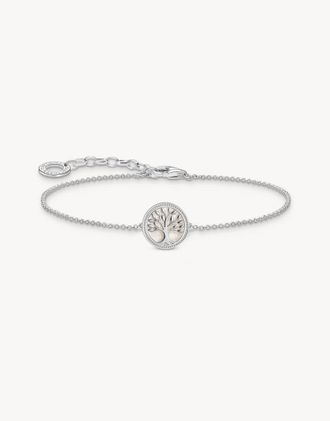 Thomas Sabo Bracciale in argento sterling 925 con charm a forma di albero dellamore smaltato