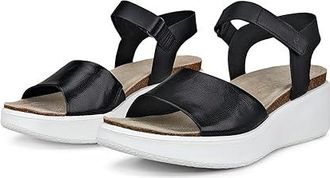 Ecco Flowt Wedge Cork Sandal Womens Shoes Black/Black : EU 41 (US Womens 10-10.5) M, Leather