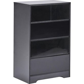 Beliani Cassettiera scandinava 5 cassetti piano in legno nero Alberta