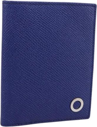 Bulgari Pre-owned Card Case - Dames - Vintage Accessoires - Blauw - ONE Size - Leer - Vintage