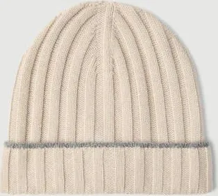 Brunello Cucinelli Cashmere rib knit beanie in Sand at Nordstrom, Size Xx-Large