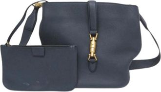 Gucci Pre-owned Shoulder Bags, female, Blue, Size: ONE SIZE Pre-owned New Jackie Bucket Bag