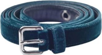Jil Sander Pre-owned Belts, female, Green, Size: ONE SIZE Pre-owned Green Velvet Belt
