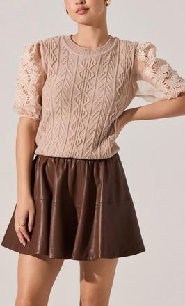 ASTR the Label Elzie Mixed Media Sweater in Natural at Nordstrom, Size X-Small