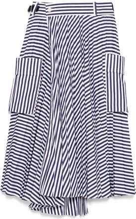 sacai strap pattern pleated skirt - Blue