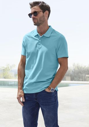 John Devin Poloshirt JOHN DEVIN, Herren, Gr. 3XL (64/66), blau (t&uuml;rkis), Piqu&eacute;, Obermaterial: 100% Baumwolle, unifarben, Basic normal, Rundhals, abgesteppte Kant