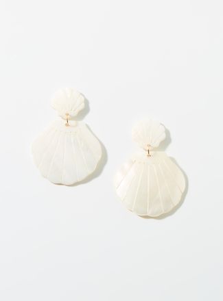 Simons Womens Double-seashell large earrings