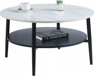 OEM Mesa De Centro Estable &Oslash; 80 Cm - M&aacute;rmol Blanco Redonda Furnitex