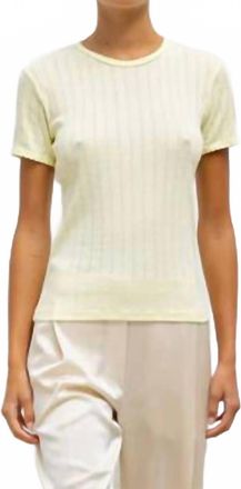 Leset Pointelle Slim Fit Tee Top In Canary