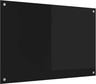 vidaXL Salpicadero De Cocina Negro 90 X 60 Cm Vidrio Templado Vidaxl