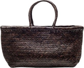 Dragon Diffusion Handwoven Buffalo Calf Leather Tote With Intricate Weave