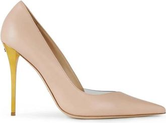 Elisabetta Franchi Elegante Pumps met Uitgesneden Details - Dames - Pumps - Beige - 41 EU - Leer - Schoenen