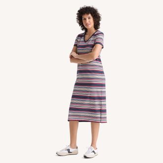 Nautica Womens Striped Midi Dress