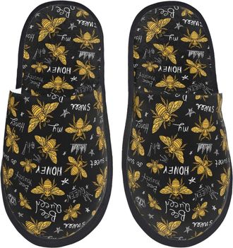 Generic Hohey Bee Golden Women Men Slippers Soft Shoes Breathable House Shoes For Bedroom Winter Outdoor L