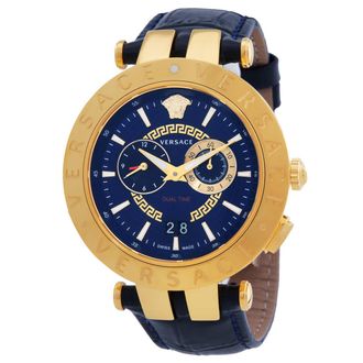 Versace V-Race Quartz Blue Dial Mens Watch VEBV00219