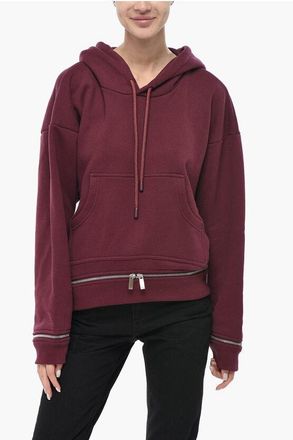 Off-white Brushed Cotton Hoodie ROUND ZIP size Xs