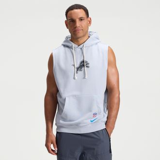 Nike Detroit Lions Rivalries Collection Sideline Nike Mens Dri-FIT NFL Sleeveless Pullover Hoodie in Grey | 03B407R9J-BL8