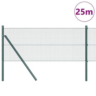 Berkfield Home Green Fence Post Set Set of 2 Green Metal 25 x 0.5 m Durable